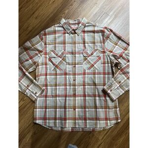 True Religion Shirt Plaid Button Up Men's Long Sleeve Casual Beige XXXL
